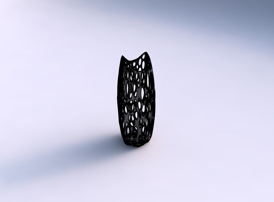 Vase double arc hexagon with smooth organic lattice 3D print model_5