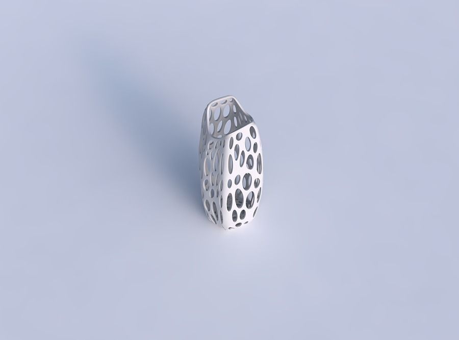 Vase double arc hexagon with smooth organic lattice 3D print model_1