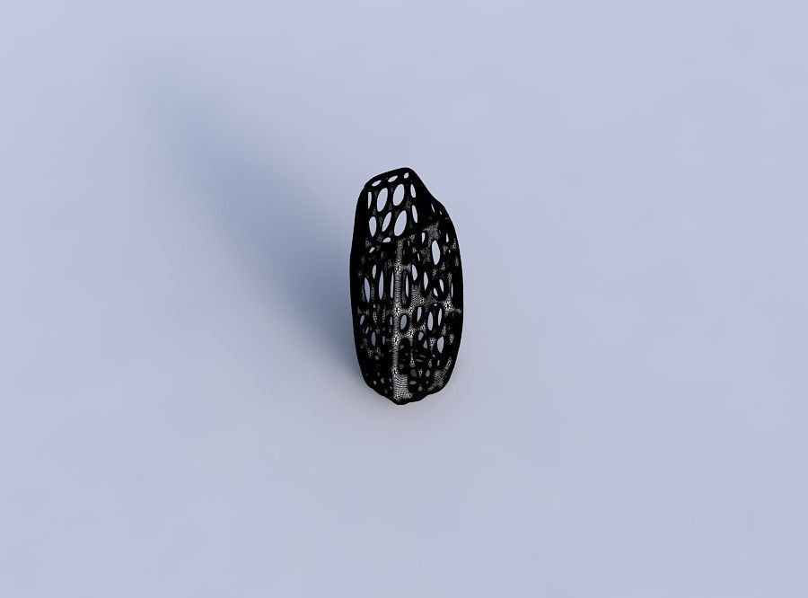 Vase double arc hexagon with smooth organic lattice 3D print model_6