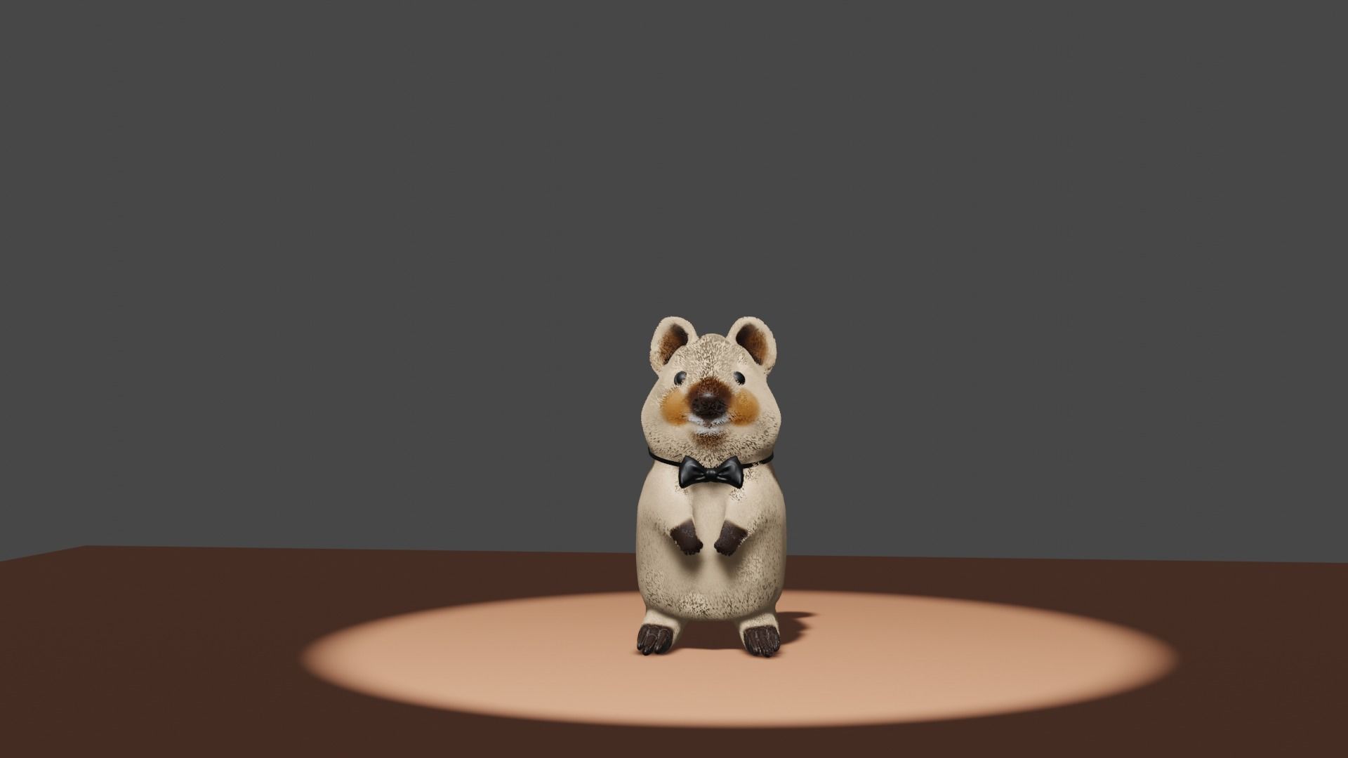 Smiler Quokka Low-poly 3D model_1