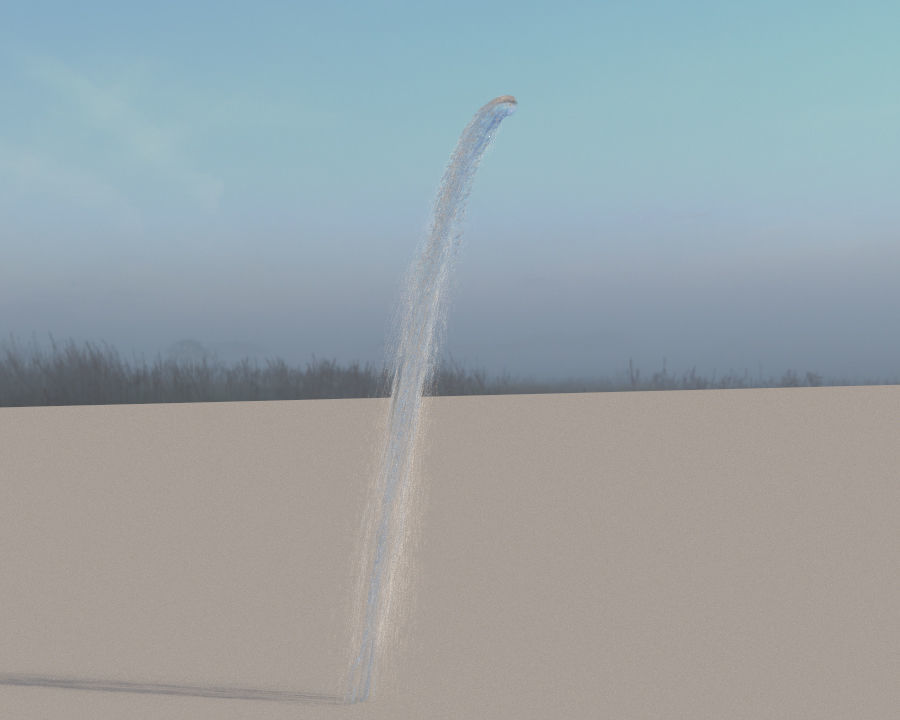 Water jet animated fountains Falling jets collection 3D model_3