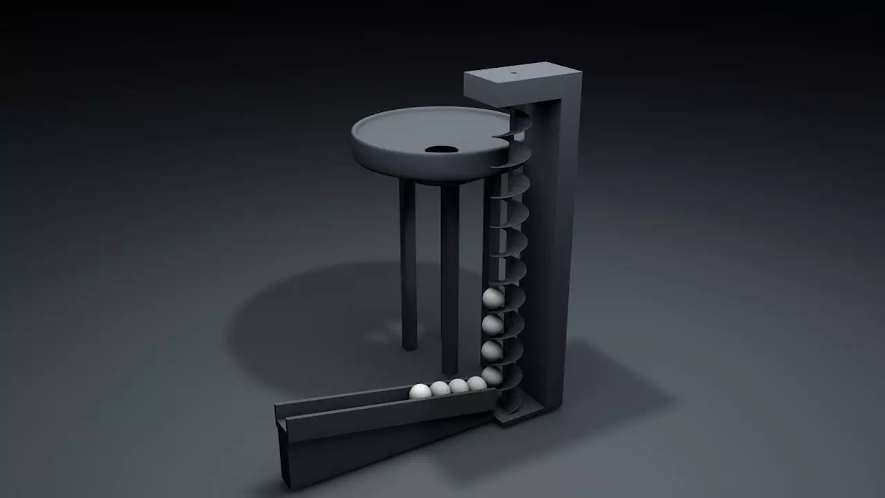marble machine animation 3D model_0