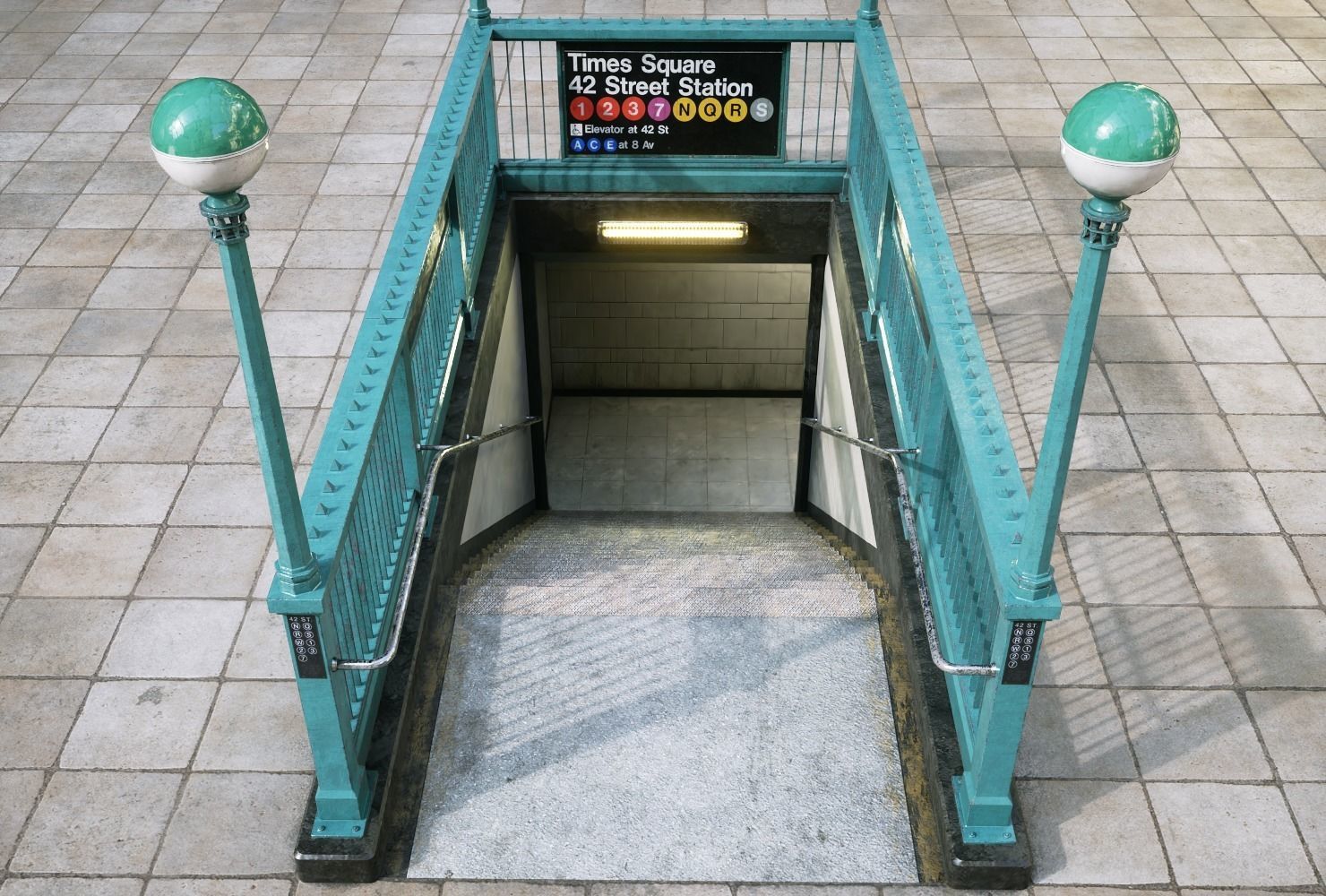 Subway Entrance  Low-poly 3D model_1