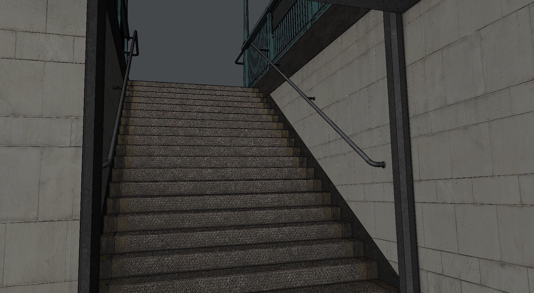 Subway Entrance  Low-poly 3D model_9