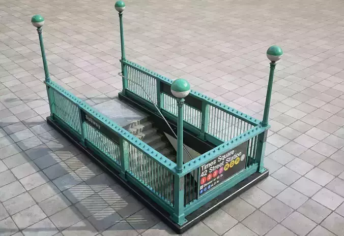 Subway Entrance  Low-poly 3D model