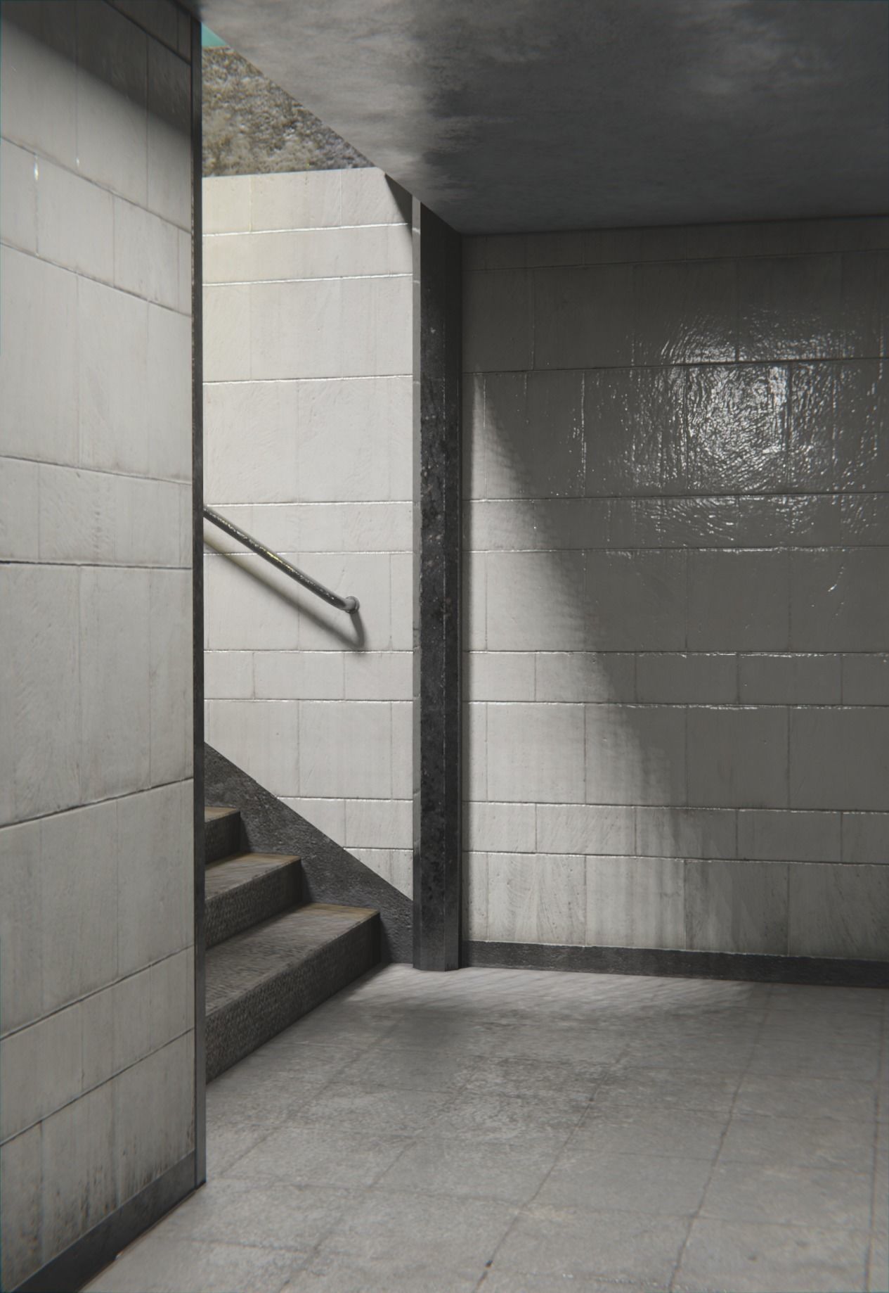 Subway Entrance  Low-poly 3D model_3