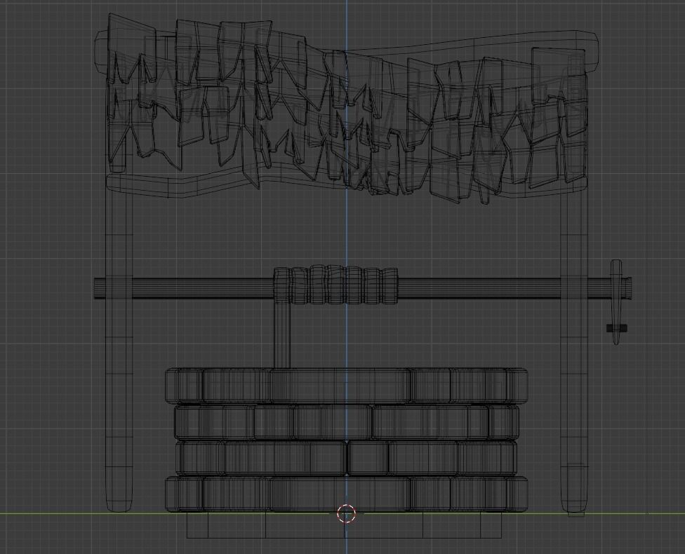 Low poly well wooden water Free low-poly 3D model_1