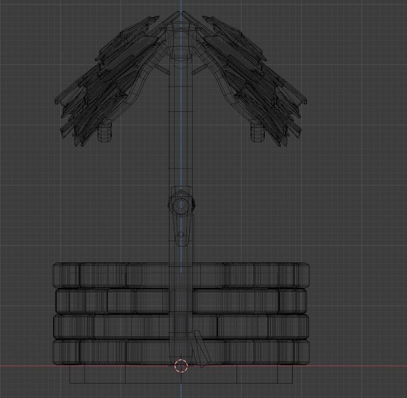 Low poly well wooden water Free low-poly 3D model_2