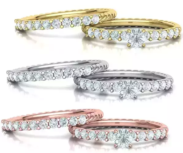 Rope design Wedding set with discount  3D Model Collection