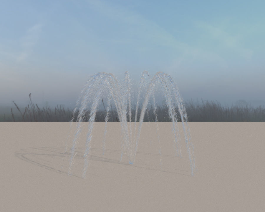 Water jet animated fountains Conic jets collection 3D model_6