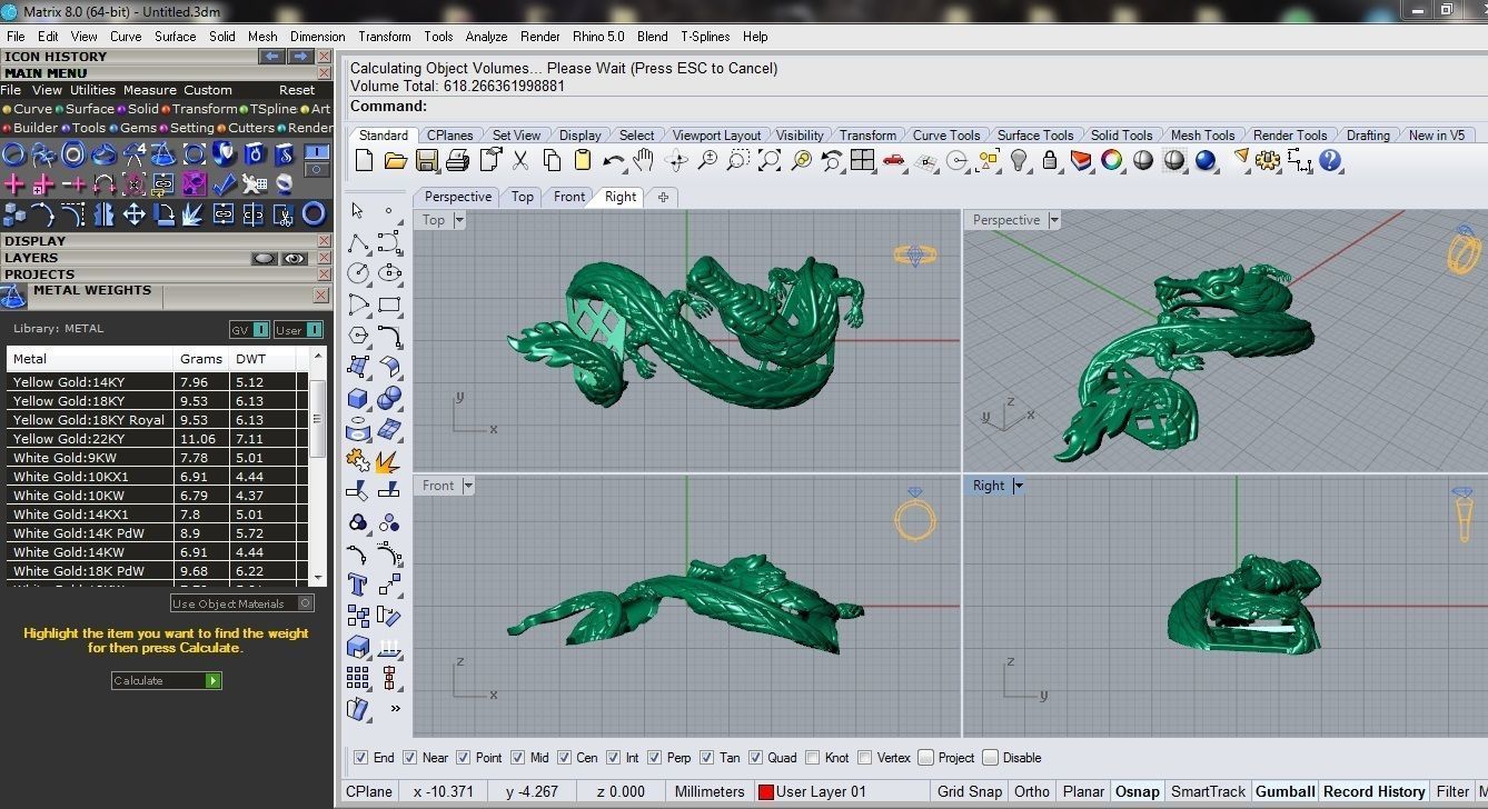 dragon bracelet with leather 3D print model_9