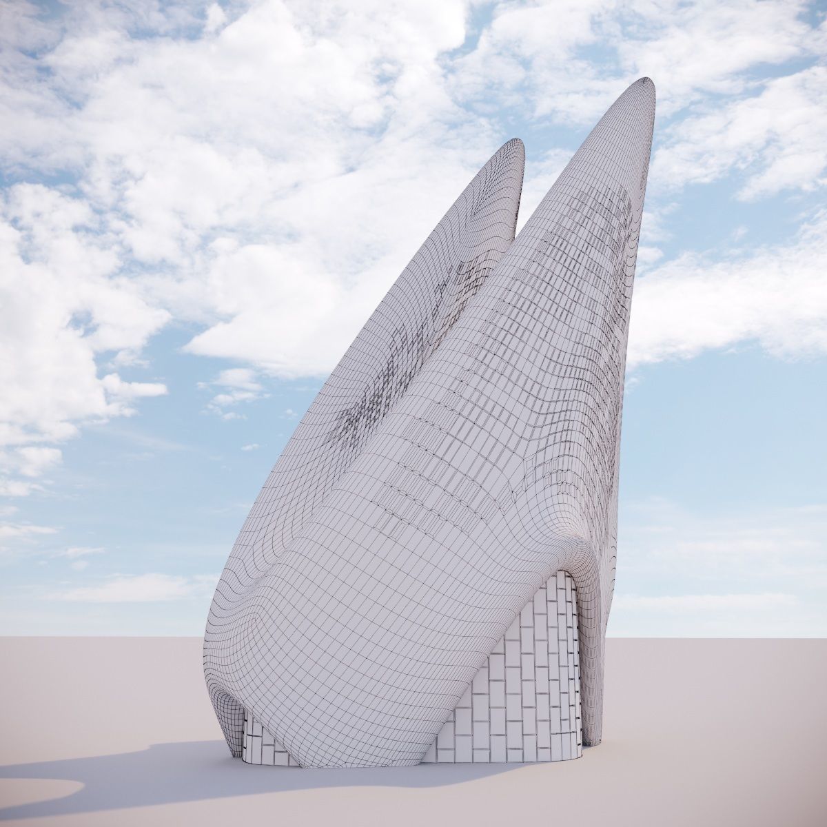 Futuristic building 15 3D model_4