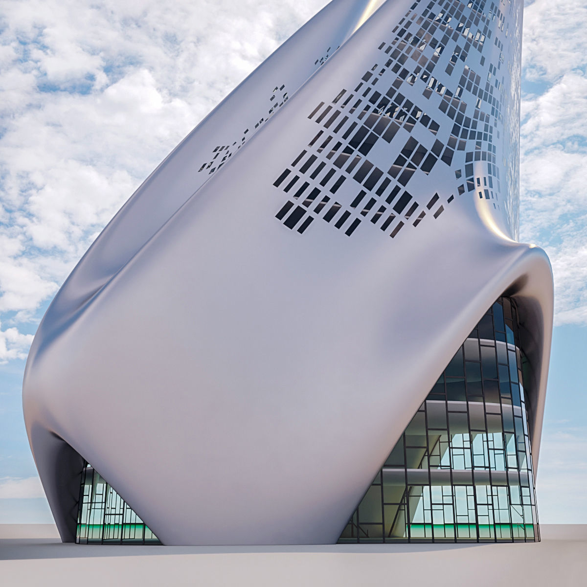 Futuristic building 15 3D model_2