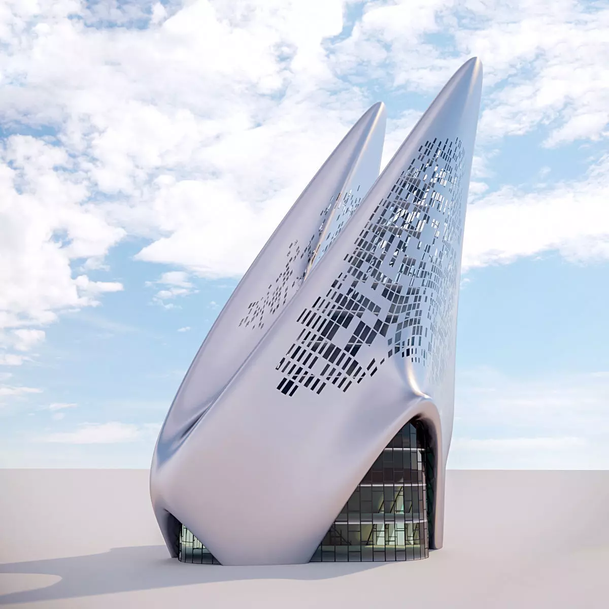 Futuristic building 15 3D model_0