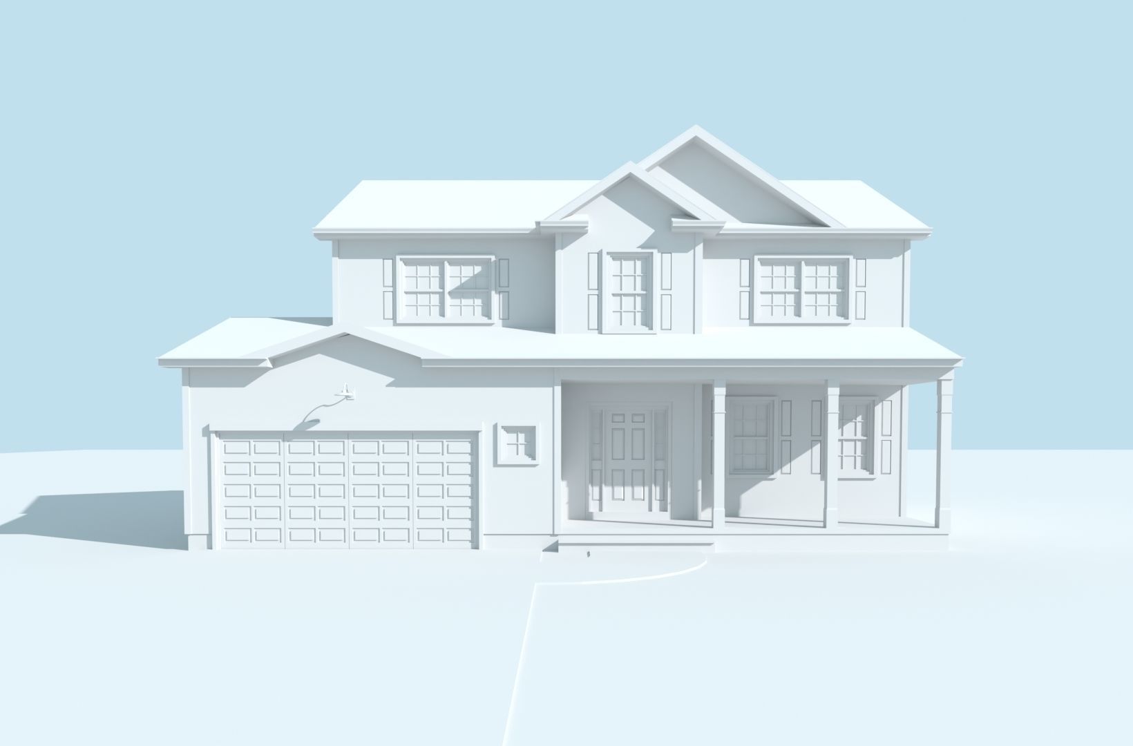 Cape Cod House 9 3D model_8