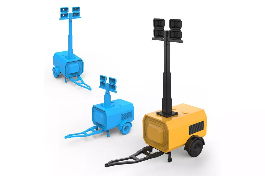 Flood Light Trailer 3D print model_0