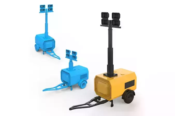 Flood Light Trailer 3D print model