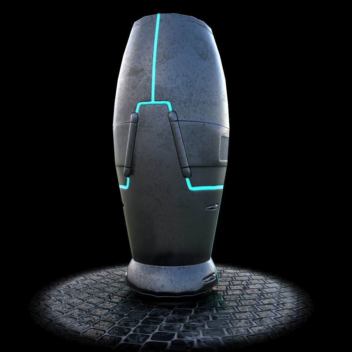 Modern and Sci-fi Hydrant PBR lowpoly model Low-poly 3D model_28