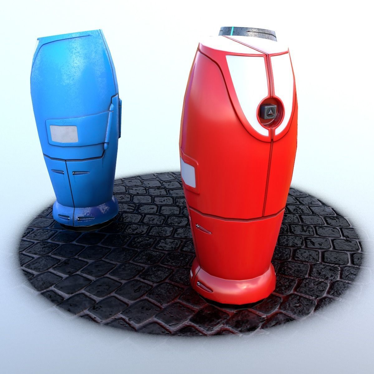 Modern and Sci-fi Hydrant PBR lowpoly model Low-poly 3D model_8