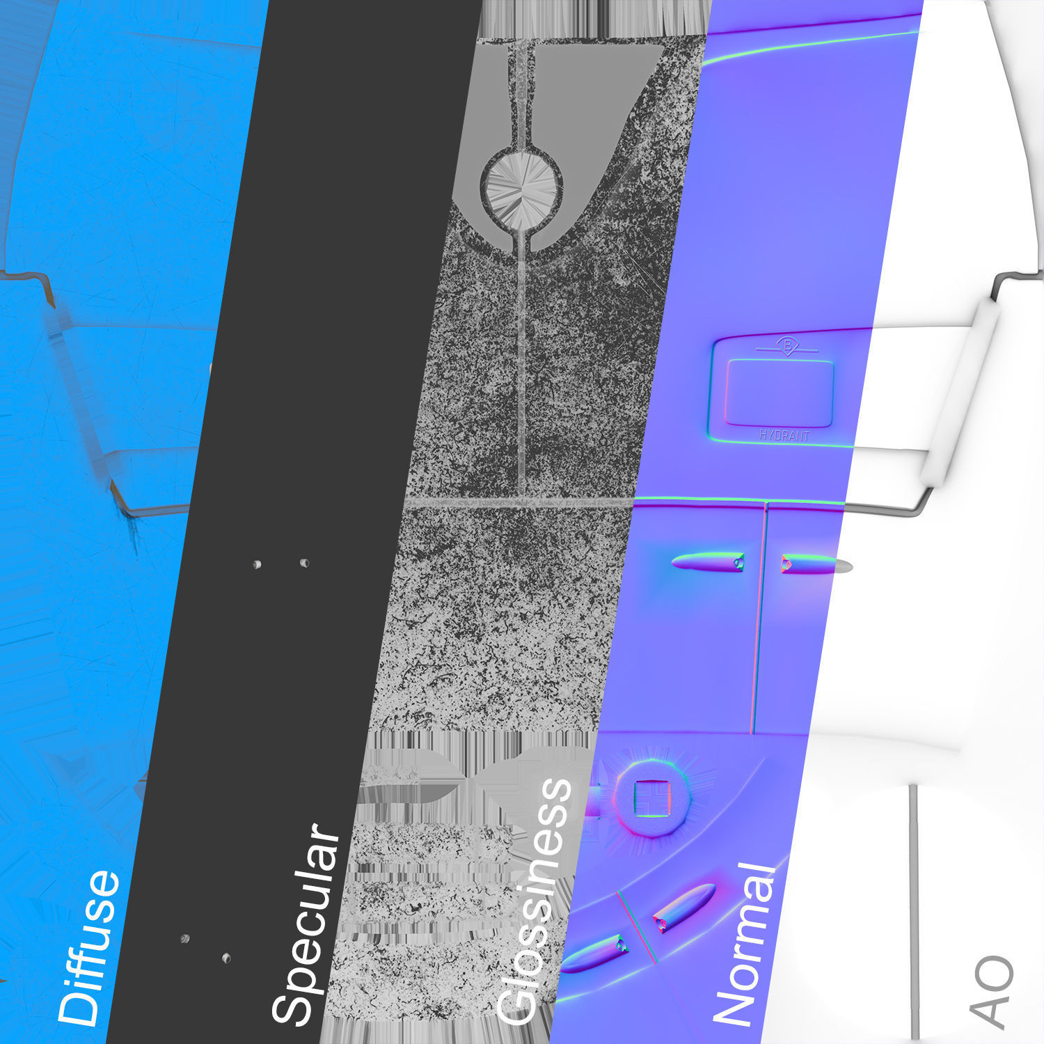 Modern and Sci-fi Hydrant PBR lowpoly model Low-poly 3D model_34