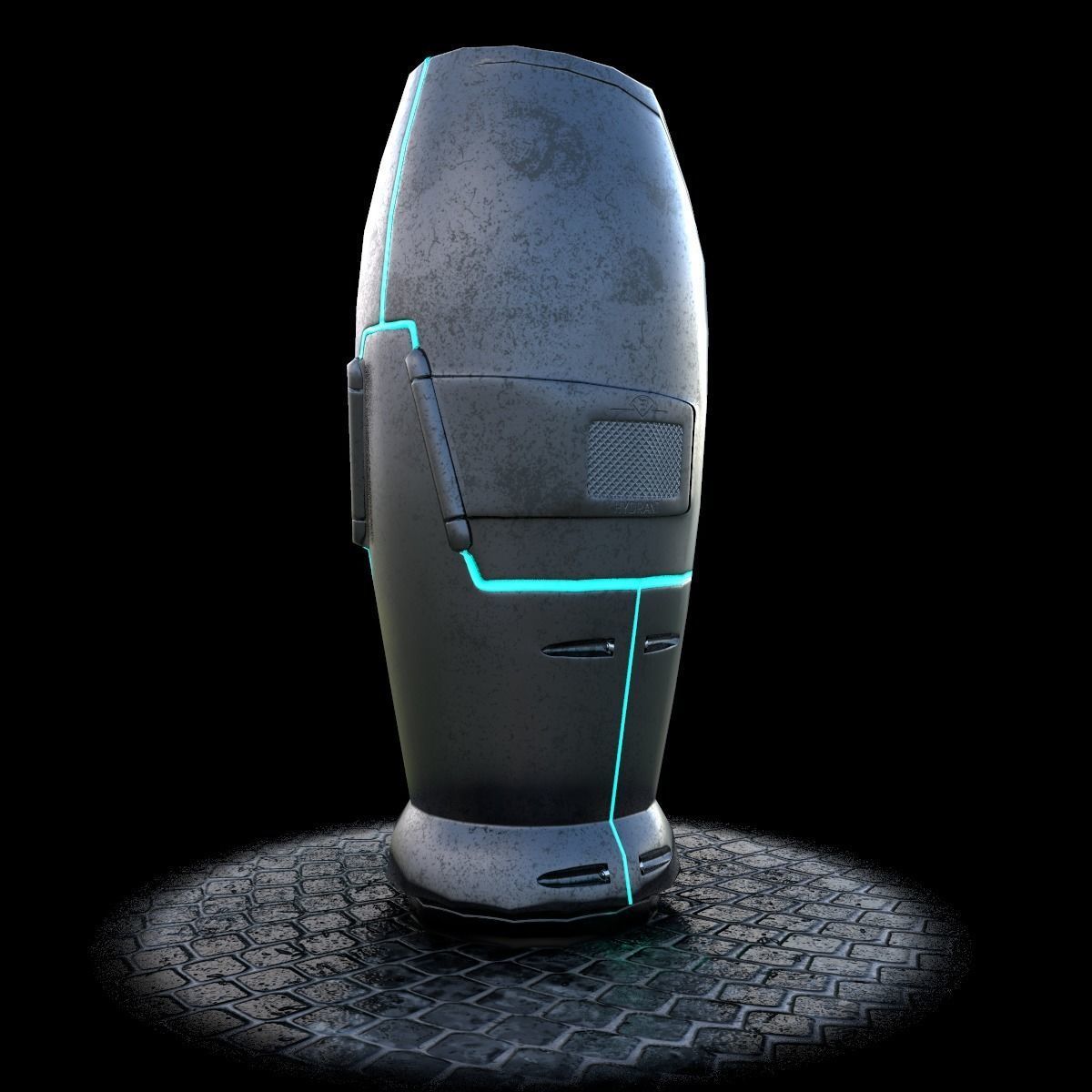 Modern and Sci-fi Hydrant PBR lowpoly model Low-poly 3D model_29