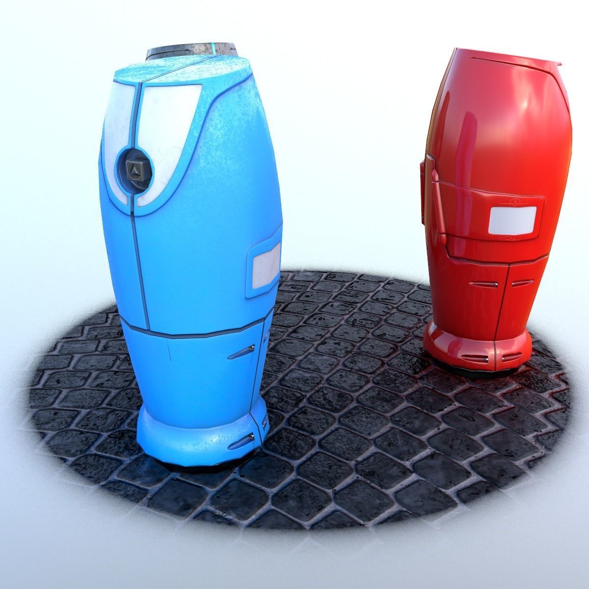Modern and Sci-fi Hydrant PBR lowpoly model Low-poly 3D model_10