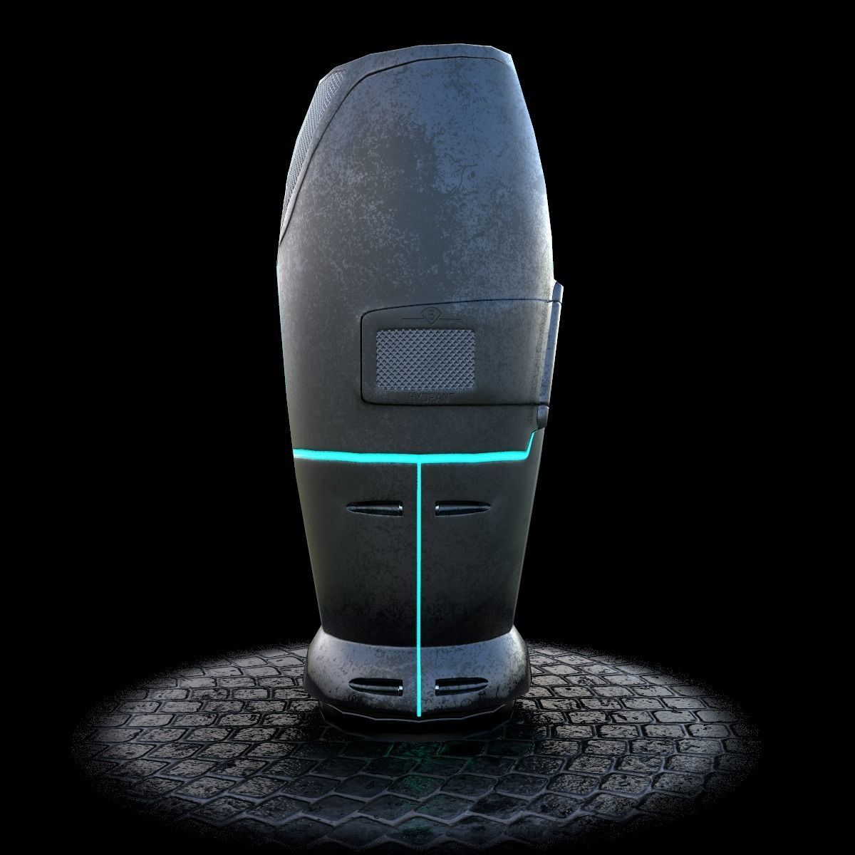 Modern and Sci-fi Hydrant PBR lowpoly model Low-poly 3D model_25