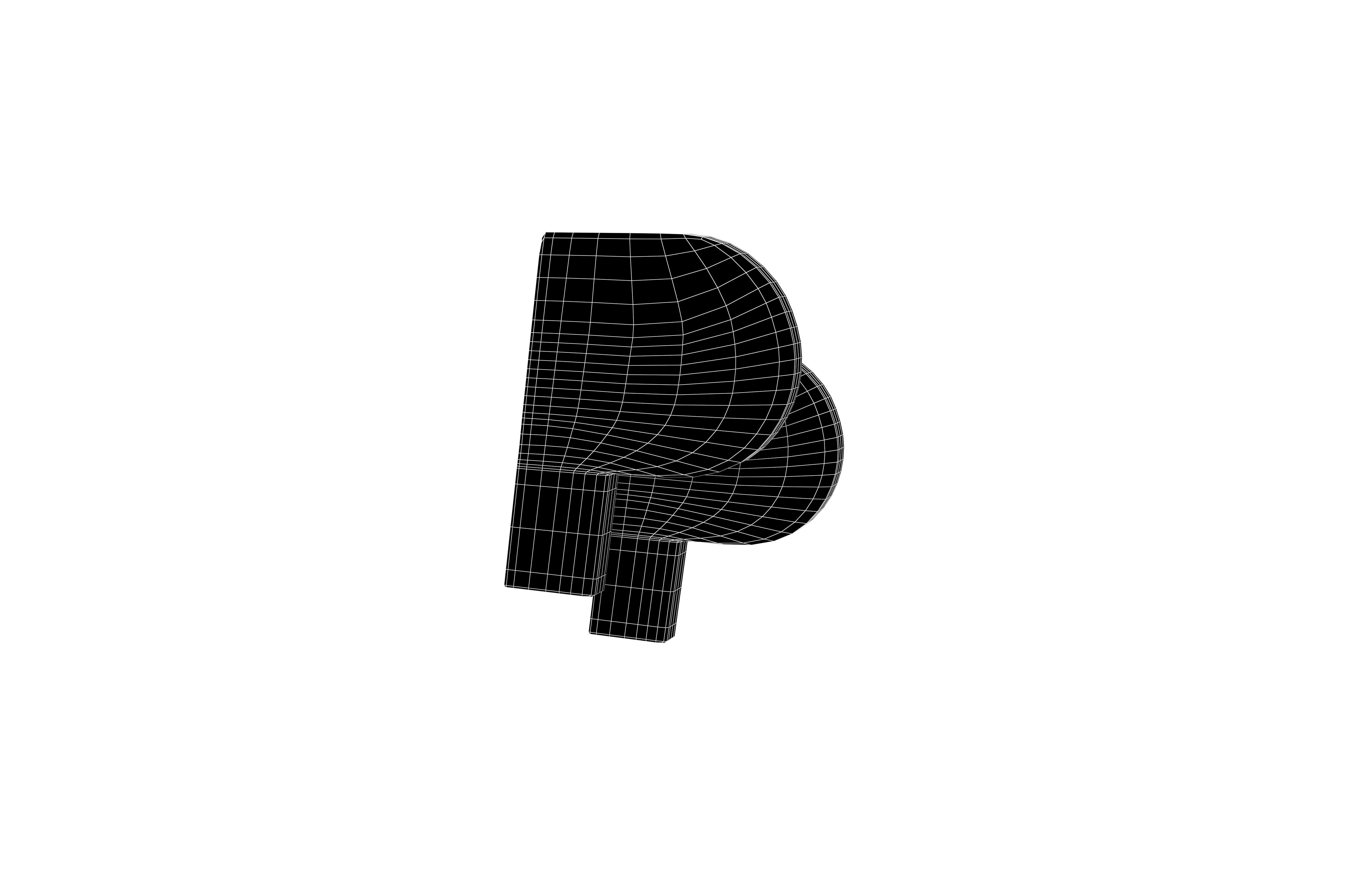 Paypal Logo v2 001 Free low-poly 3D model_7