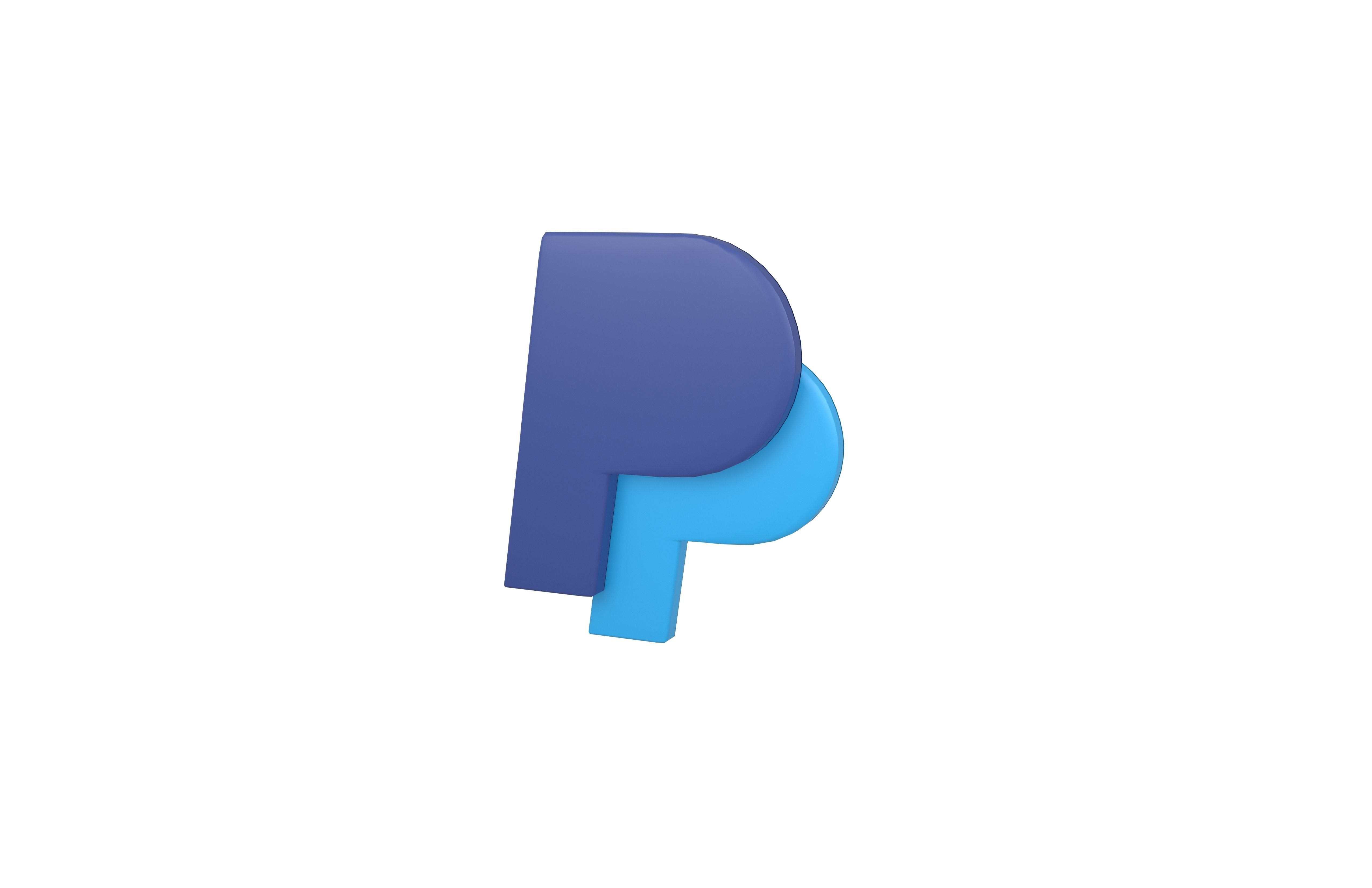 Paypal Logo v2 001 Free low-poly 3D model_3