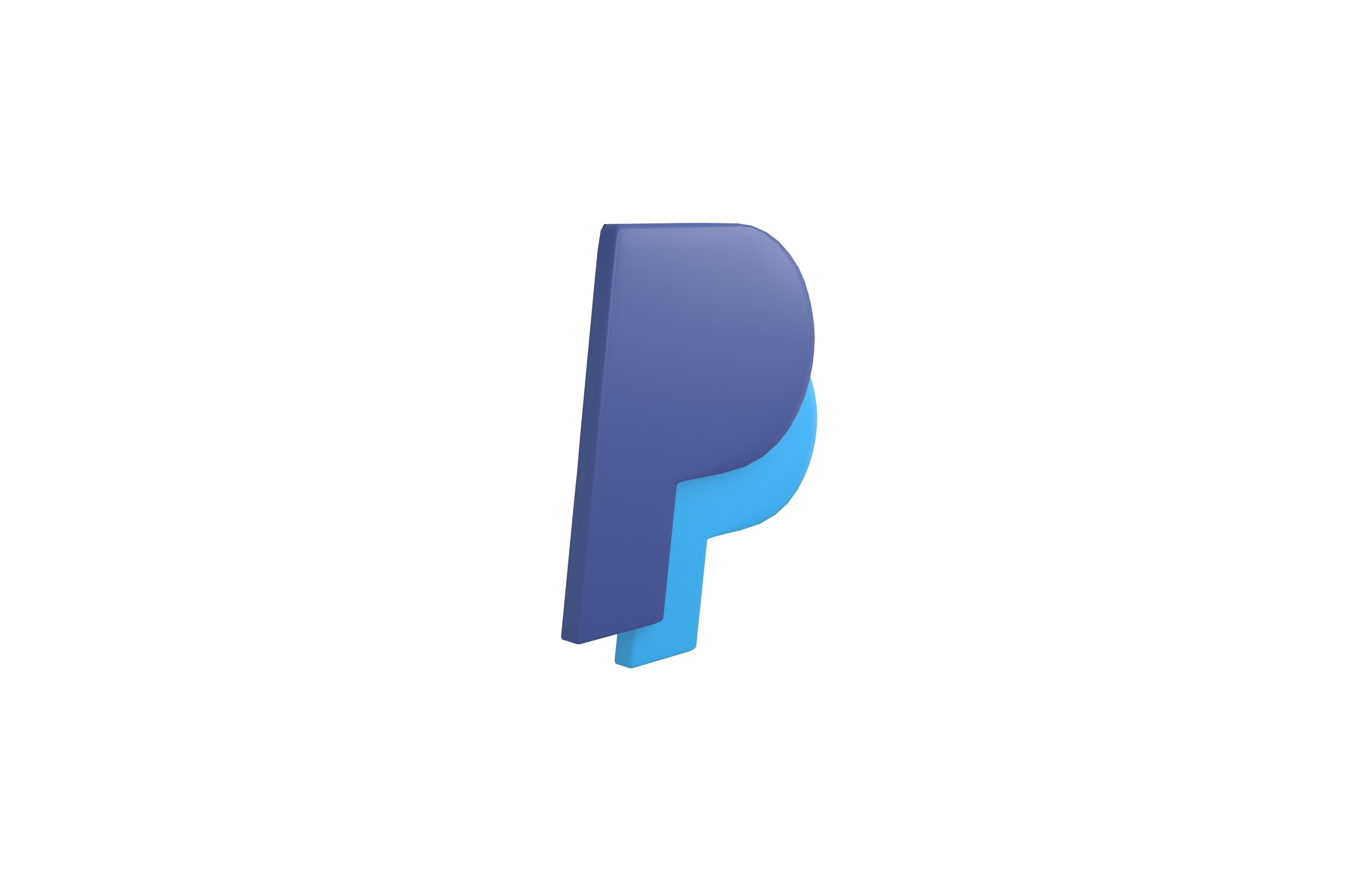 Paypal Logo v2 001 Free low-poly 3D model_4
