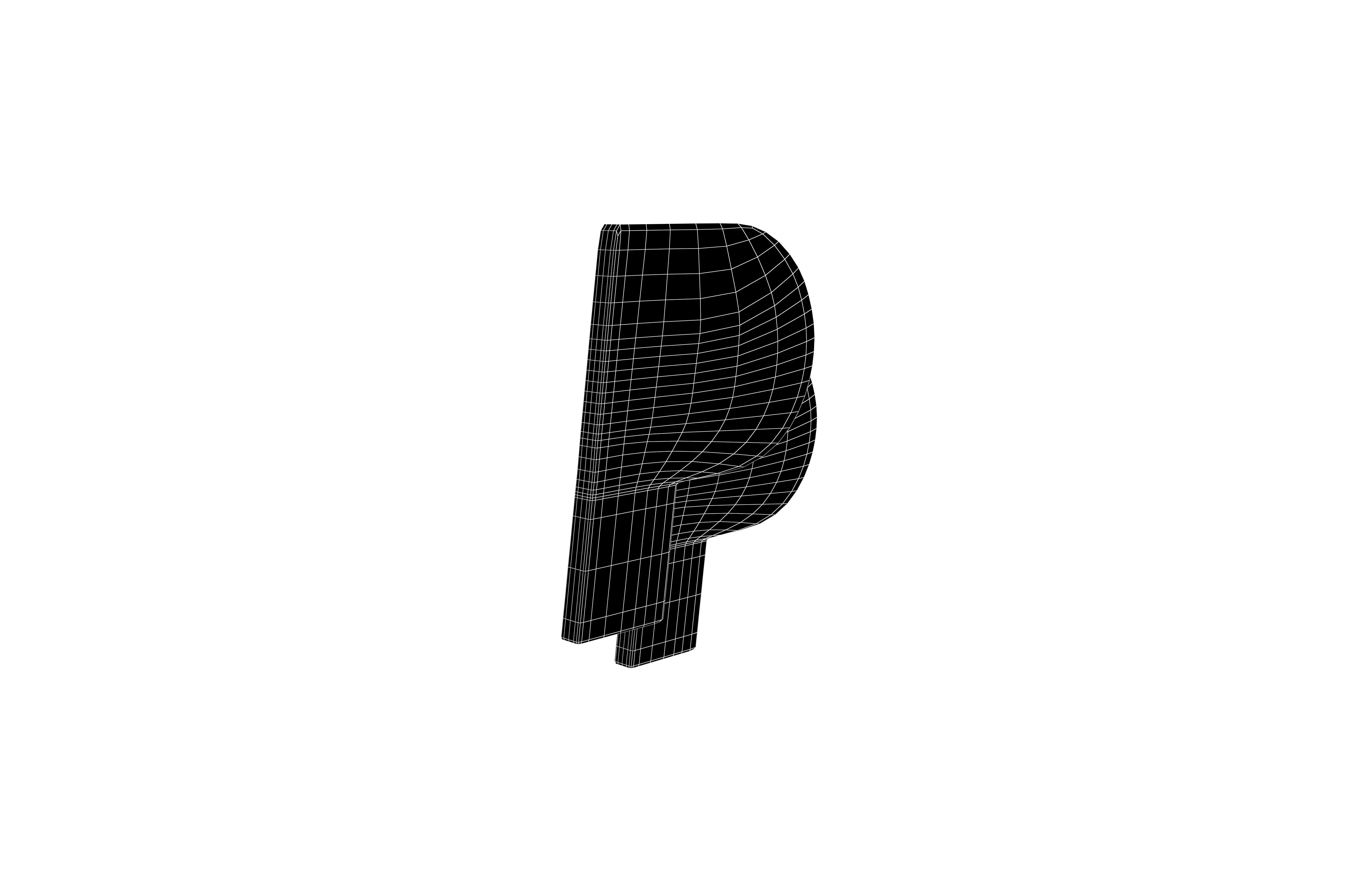 Paypal Logo v2 001 Free low-poly 3D model_8