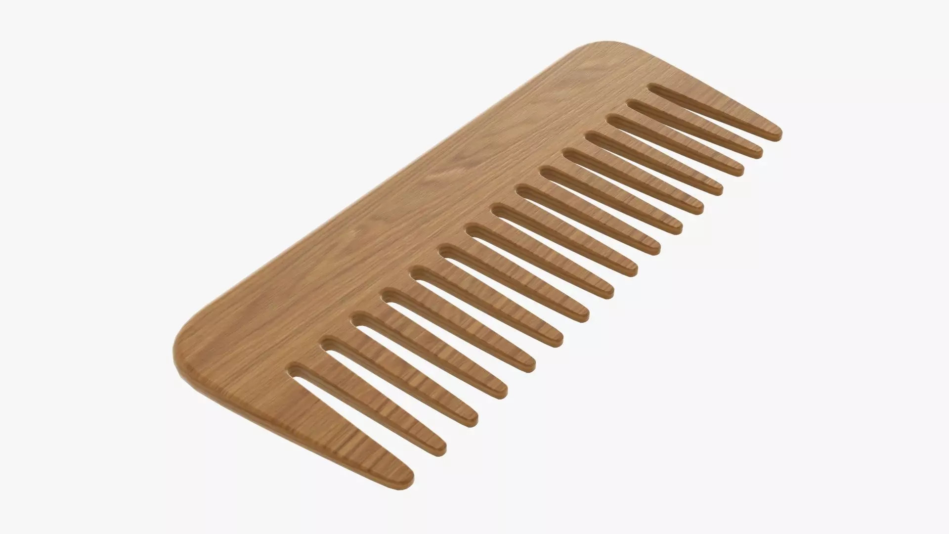 Wooden hair comb type 1 3D model