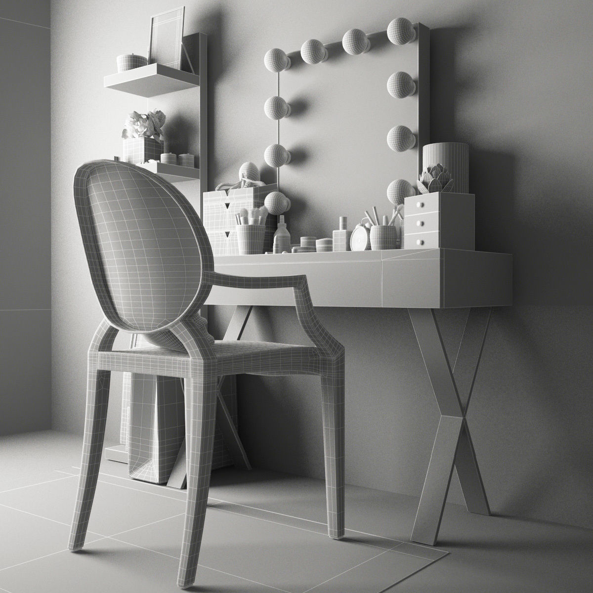 Dressing table 01 3D model_8