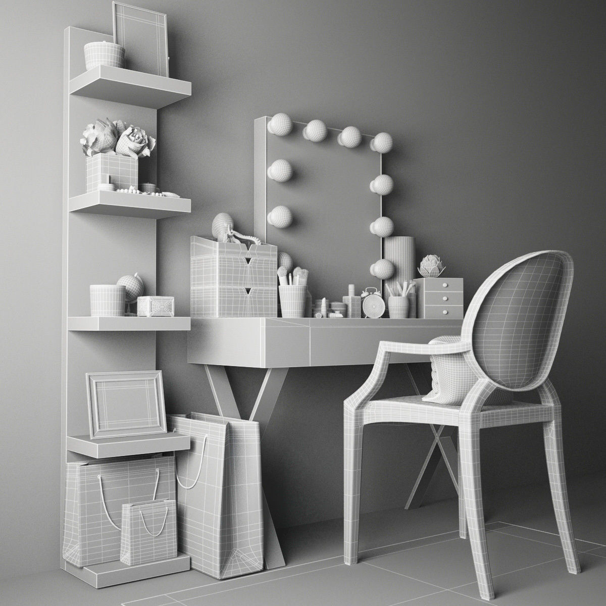 Dressing table 01 3D model_4