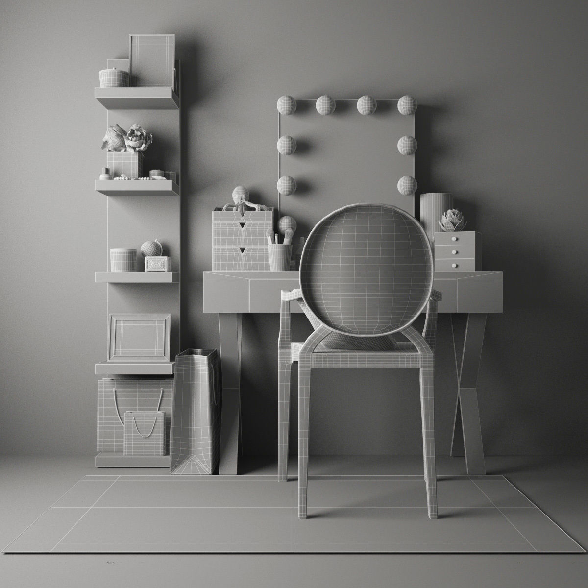 Dressing table 01 3D model_7