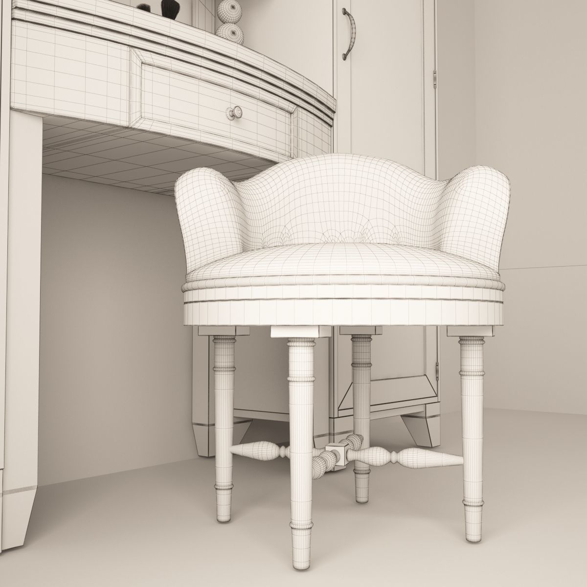 Dressing table 02 3D model_7