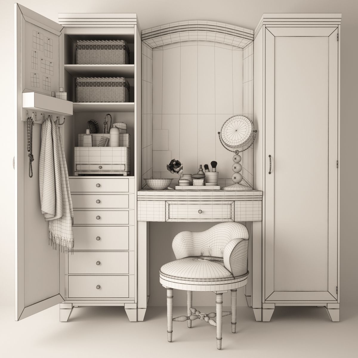 Dressing table 02 3D model_6