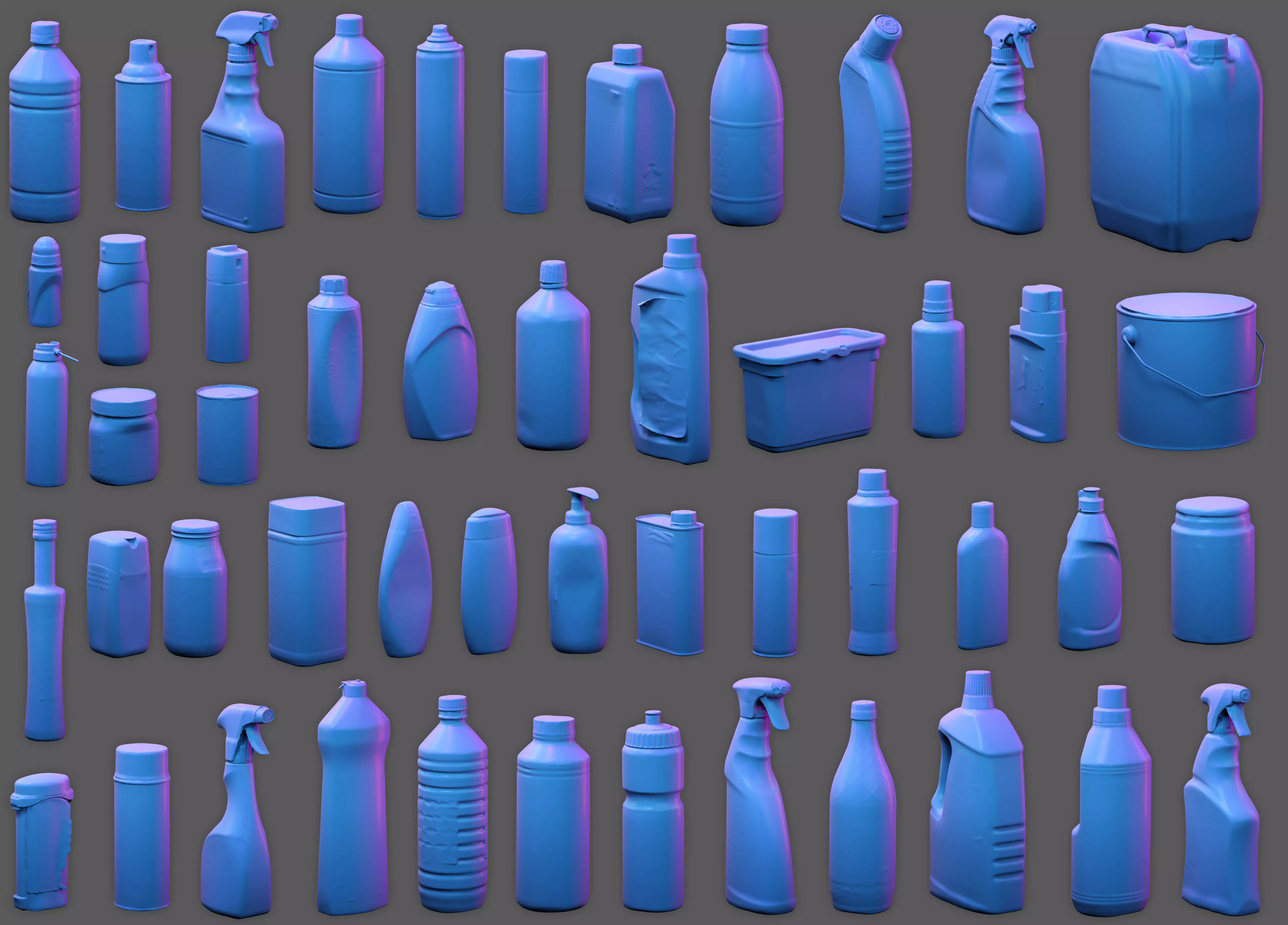 50 Plastic and Glass Containers 3D Model Collection_0