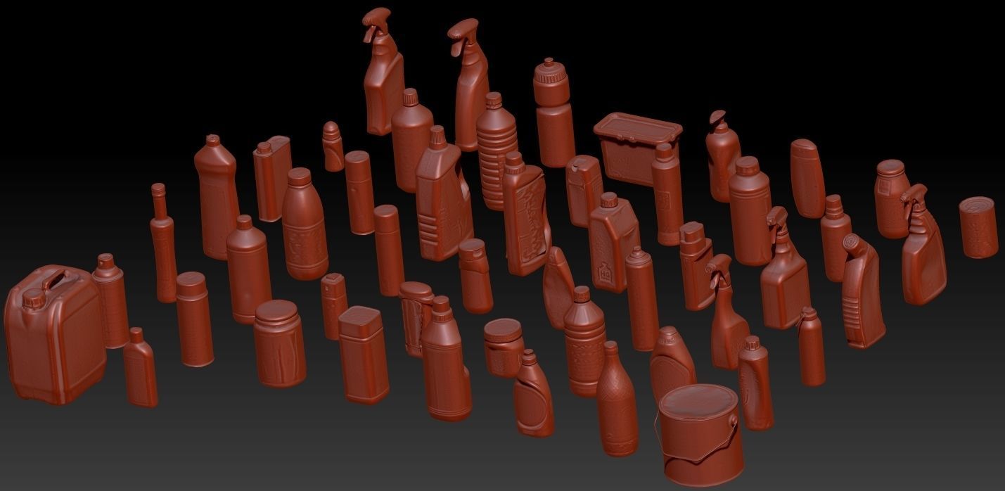 50 Plastic and Glass Containers 3D Model Collection_2