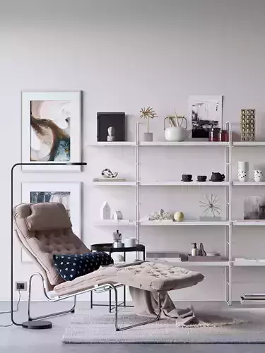 Kroken easy chair interior scene 3D model