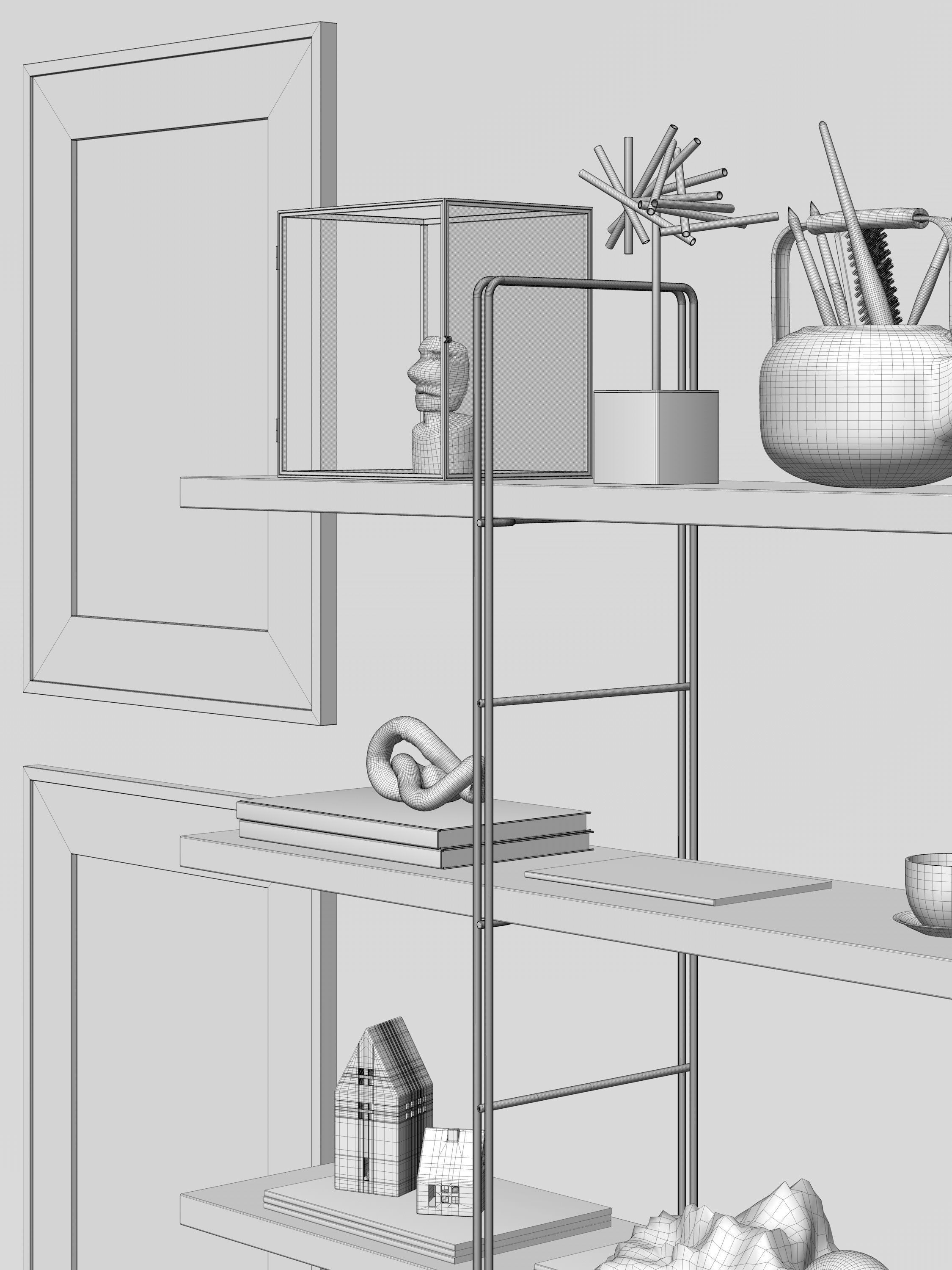 Kroken easy chair interior scene 3D model_11