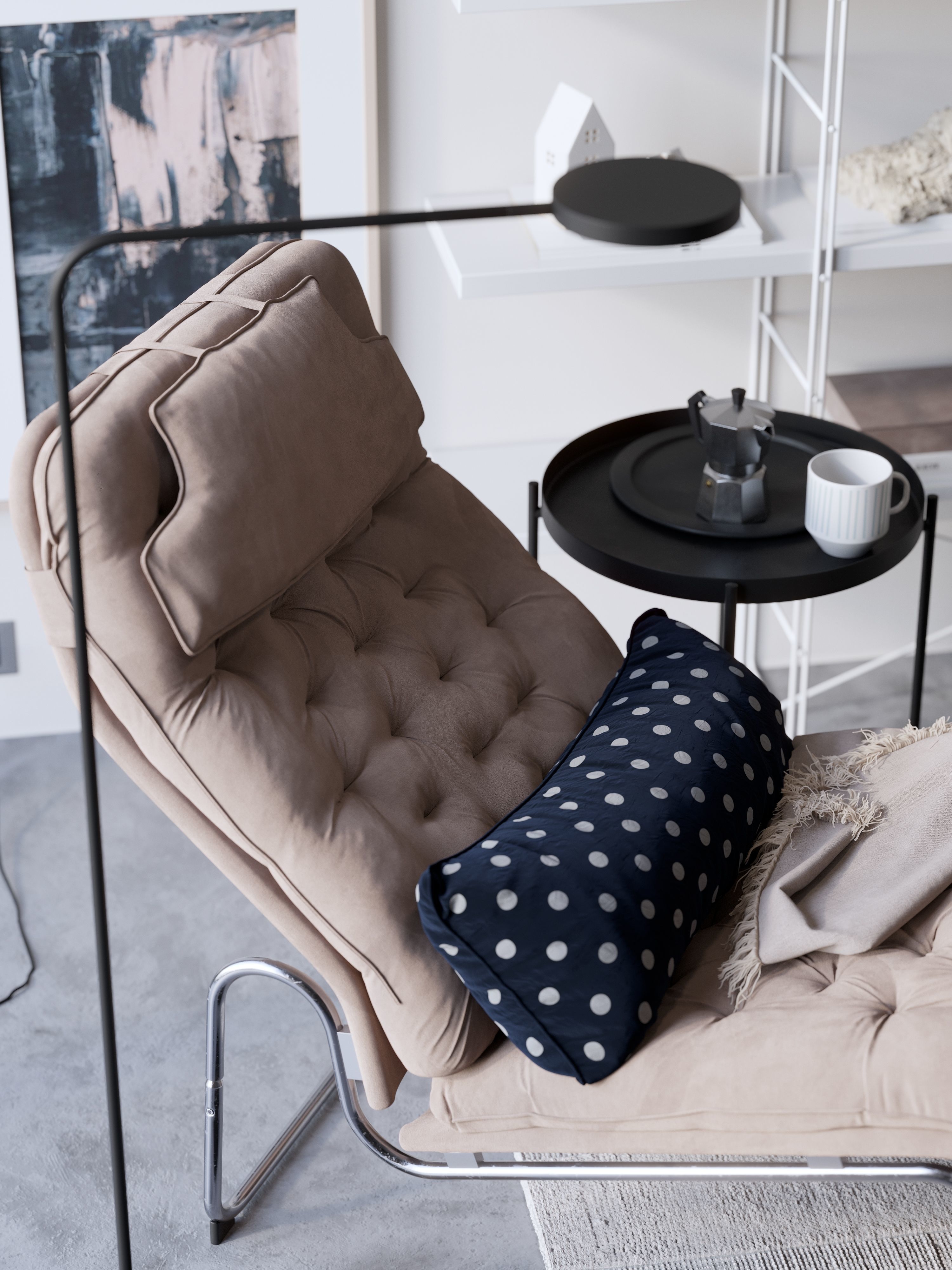 Kroken easy chair interior scene 3D model_3