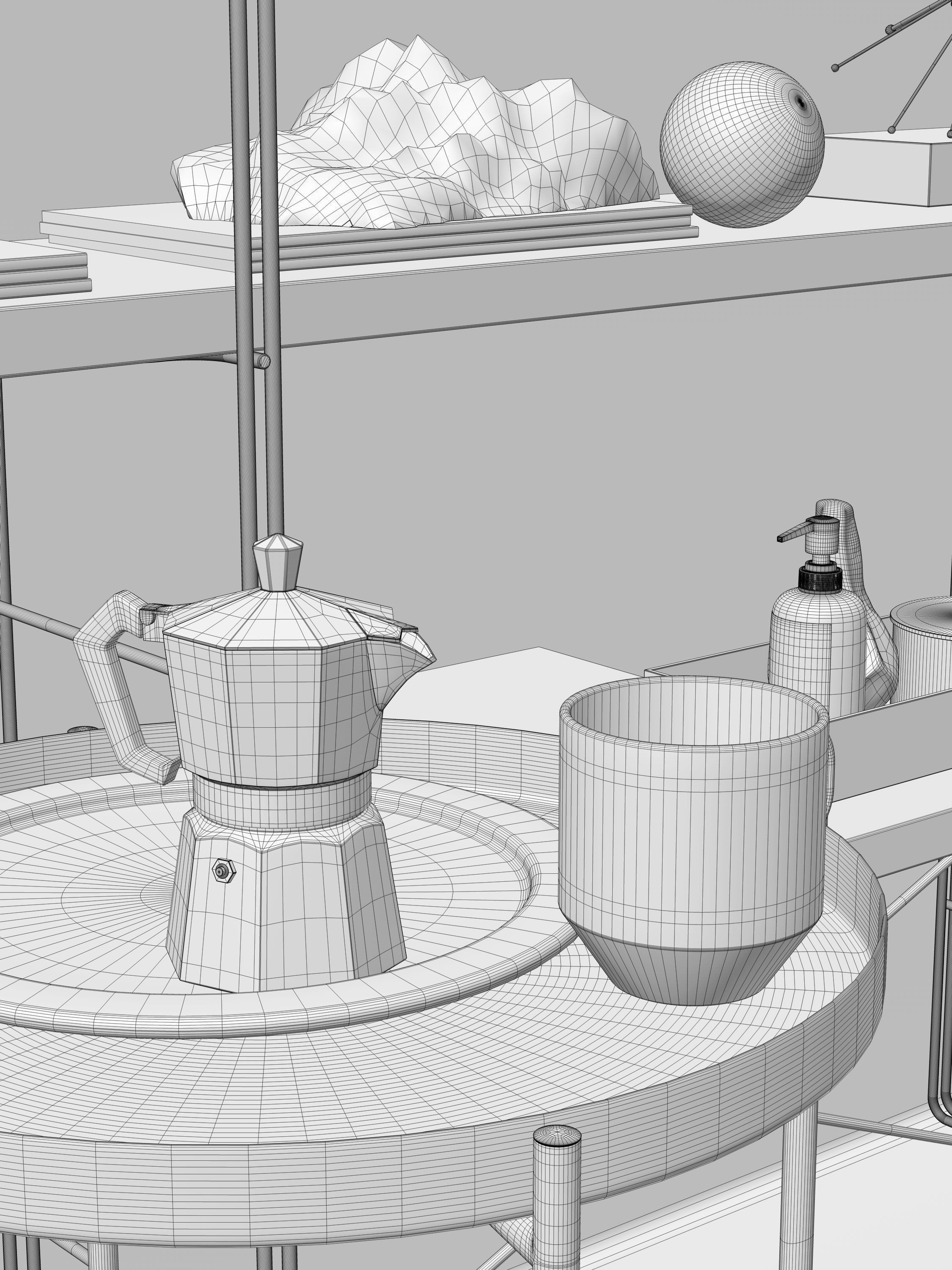 Kroken easy chair interior scene 3D model_15