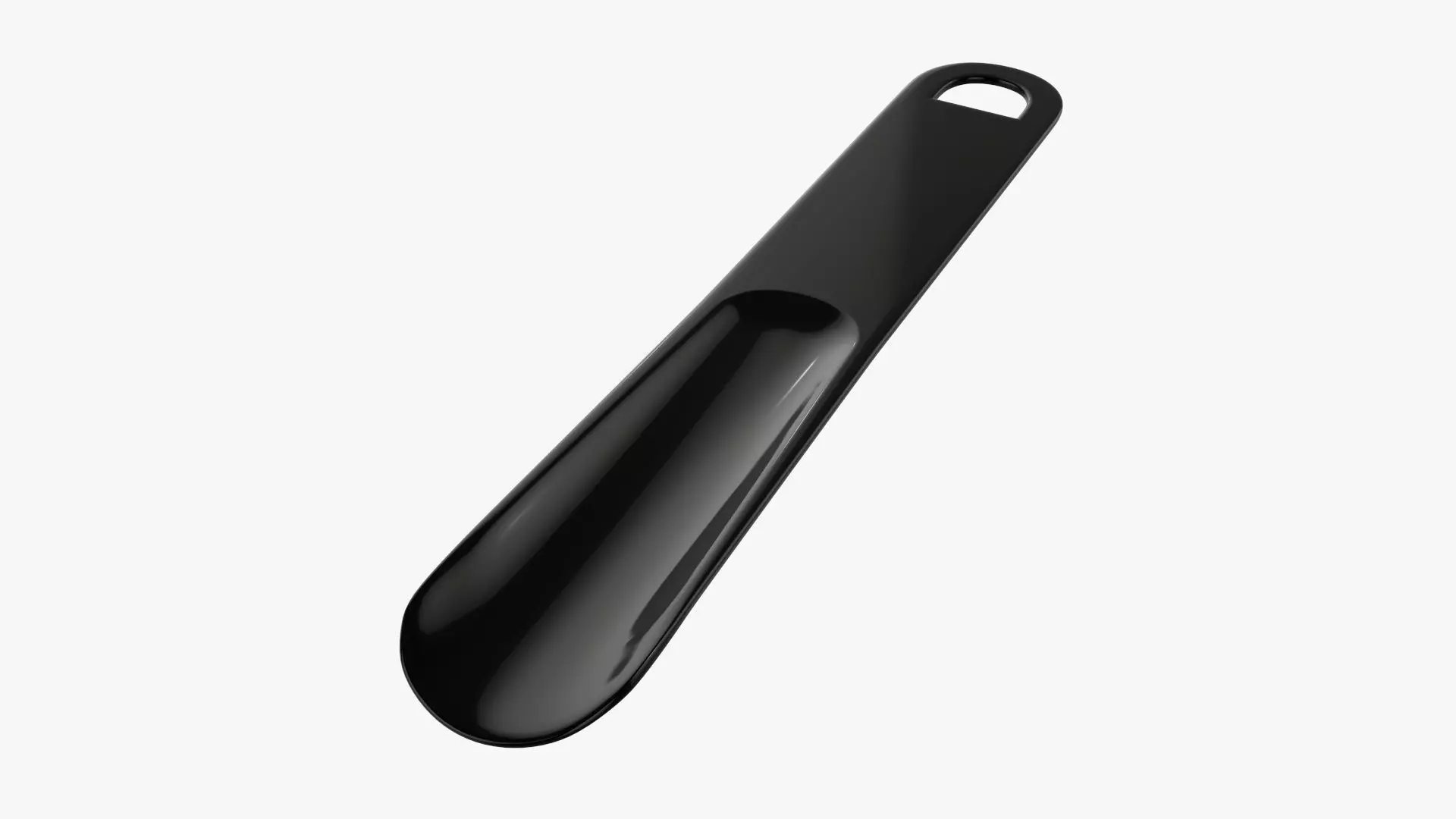 Shoehorn small plastic type 3 black 3D model_0