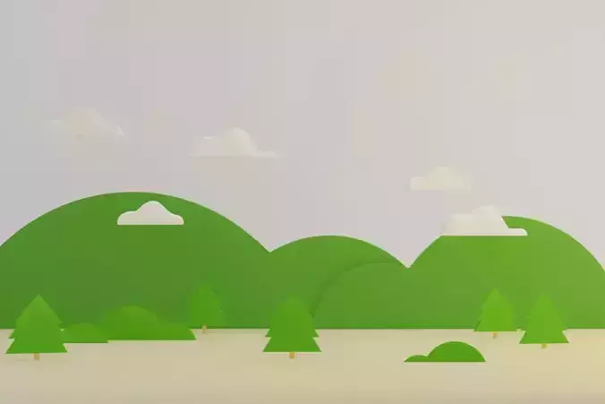 Forest Nature Mountain Scene In Winter Season