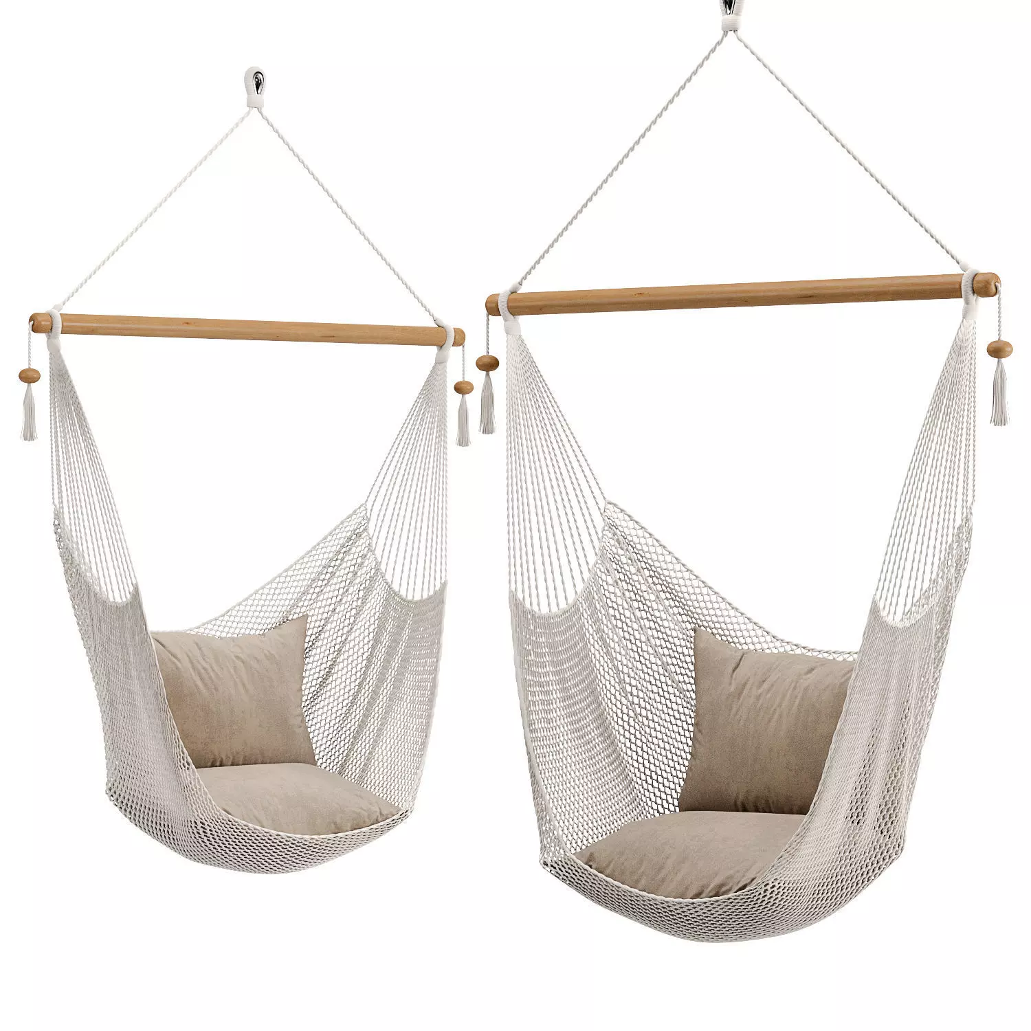 Hammock two chairs with pillows 3D model_0
