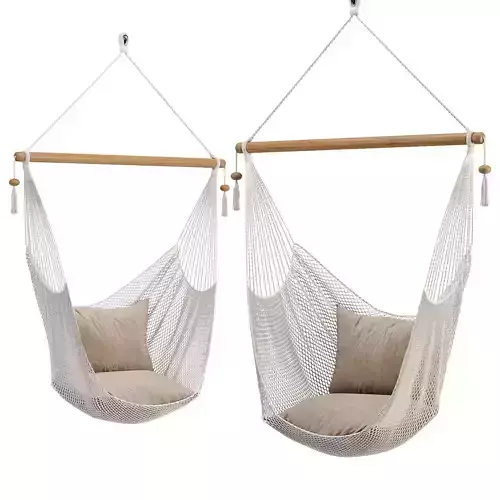Hammock two chairs with pillows 3D model
