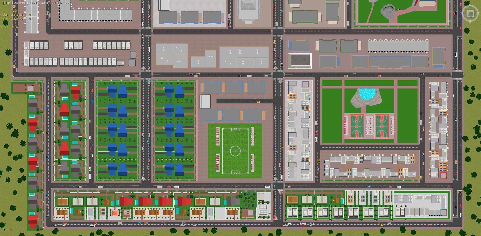 Cartoon City Scene Low-poly 3D model_35