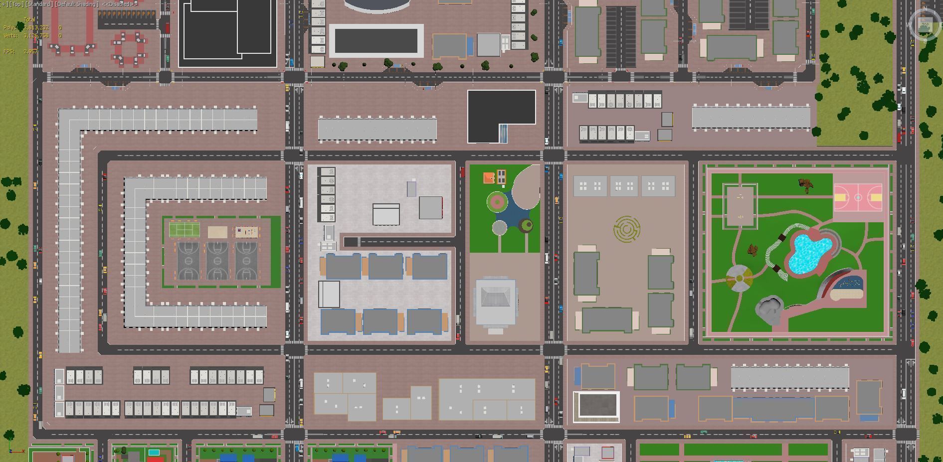 Cartoon City Scene Low-poly 3D model_37