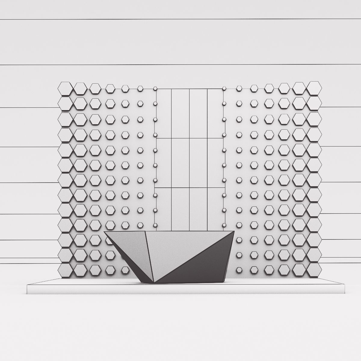 Hexagonal attractor pattern backdrop 3D model_8